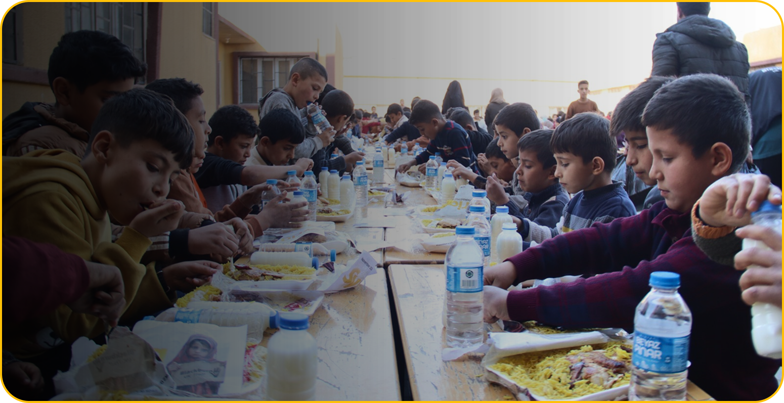Families sharing a meal